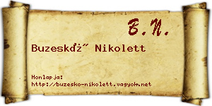 Buzeskó Nikolett névjegykártya